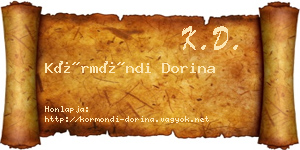 Körmöndi Dorina névjegykártya