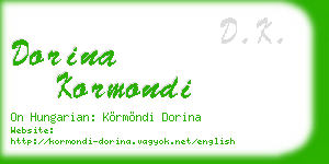 dorina kormondi business card